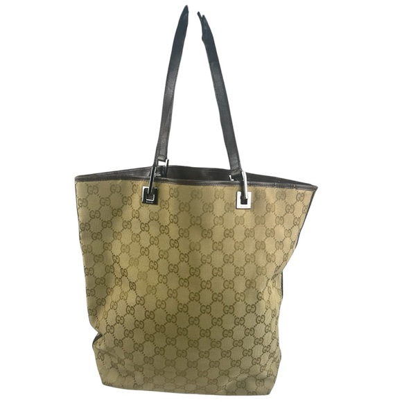 Gucci Vintage GG Supreme Monogram Tote Bag with Leather Trim - Picture 1 of 10